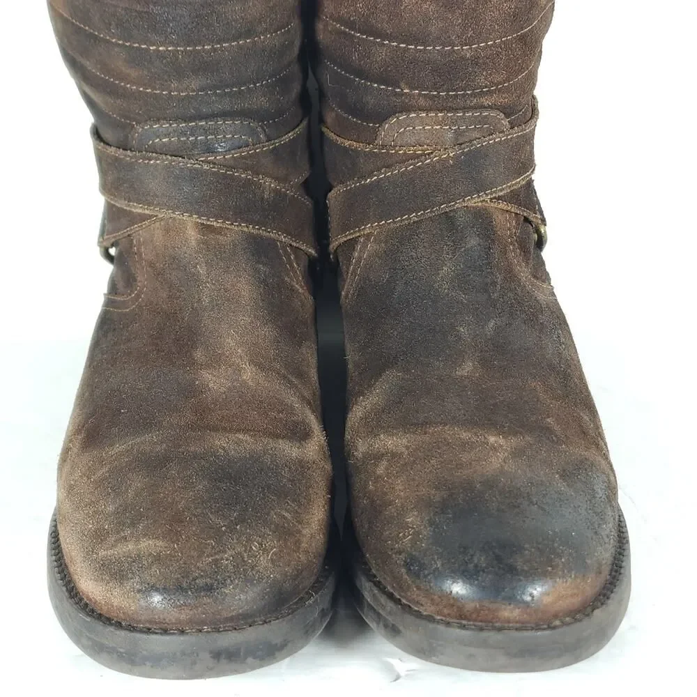 Fabianelli Women's US9-9,5 EU40 Brown Suede Fleece Lined Ankle Booties Italy